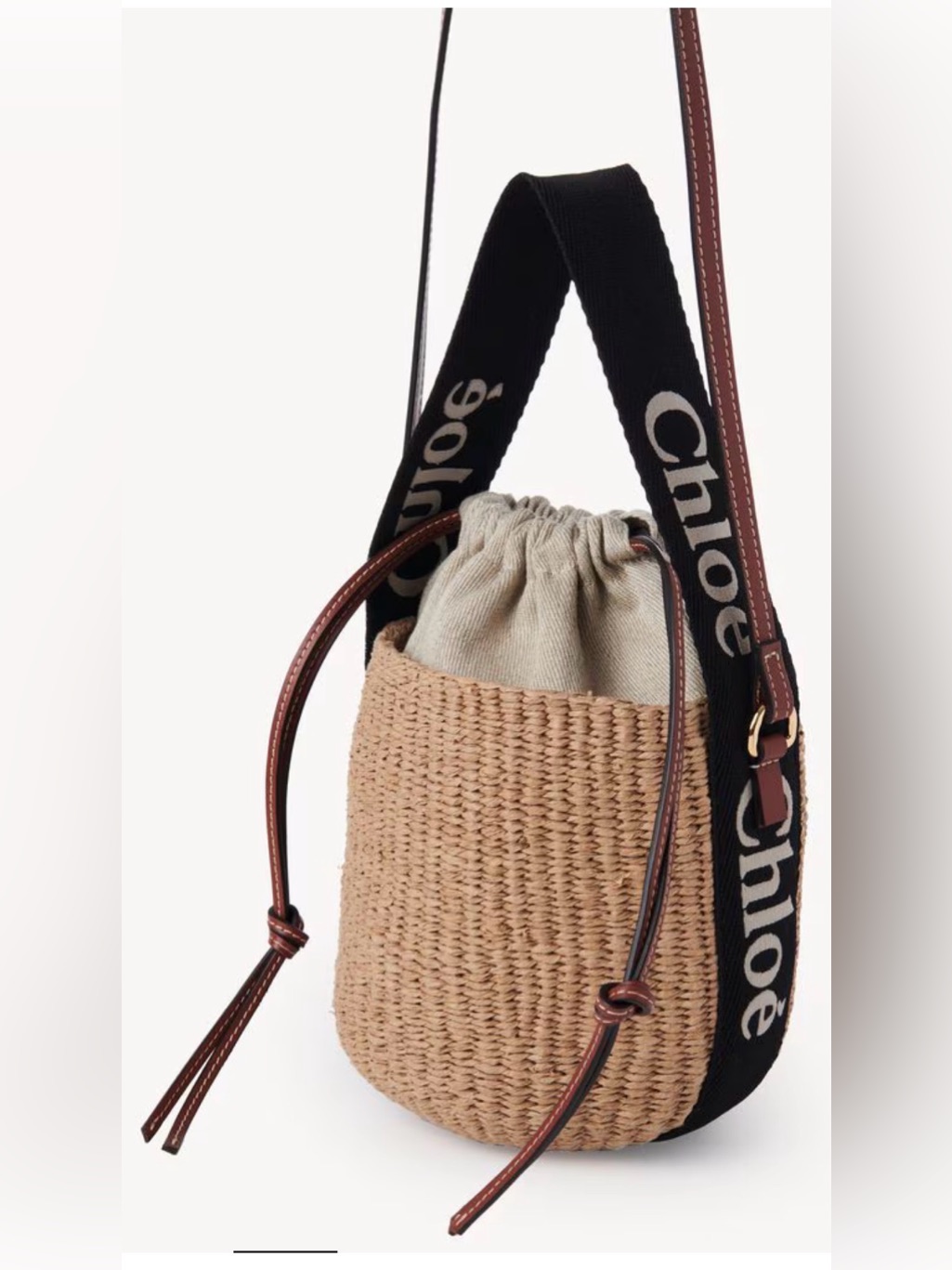 Chloe Small Woody Basket In Natural Fibers